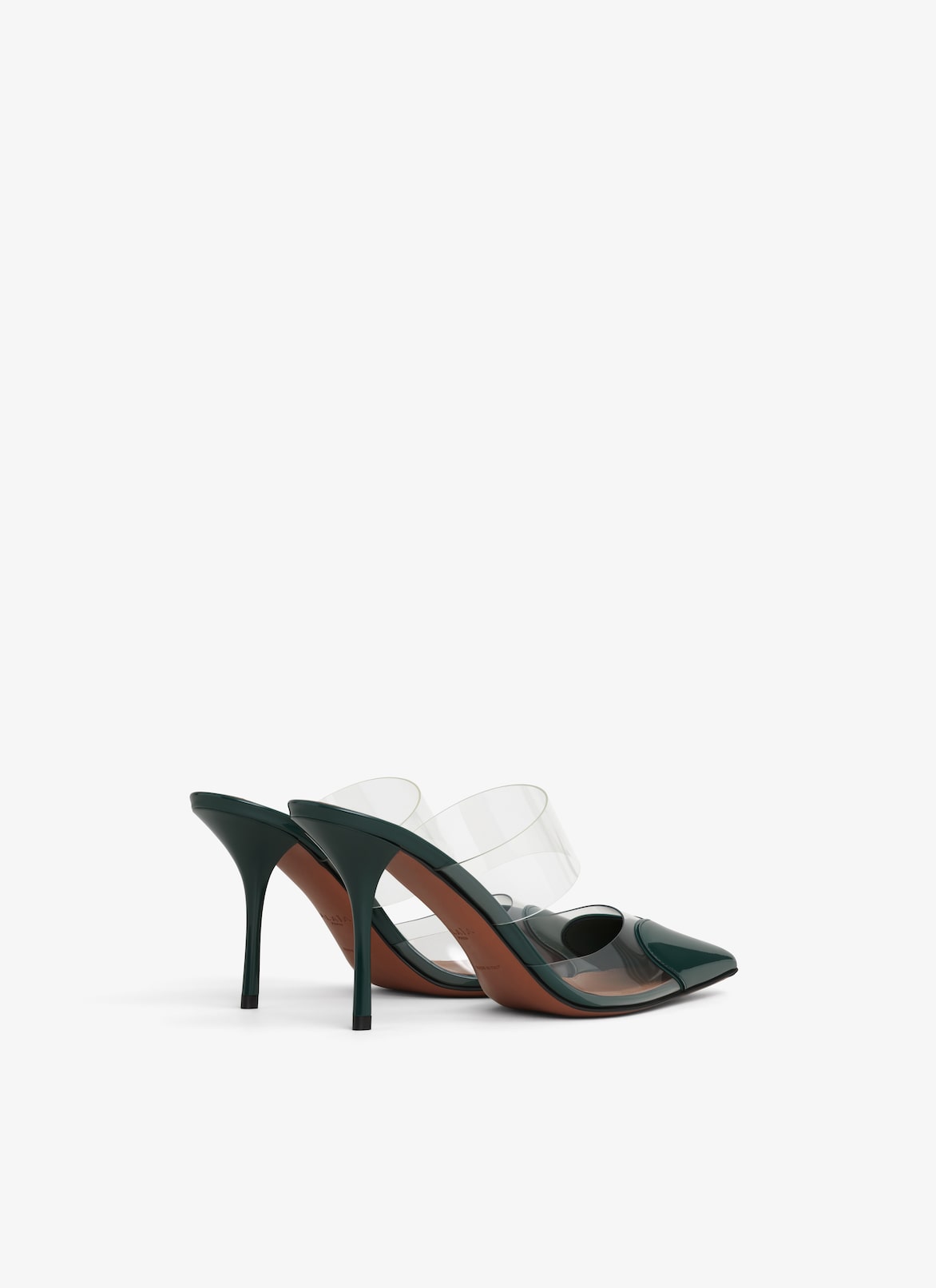 LE CŒUR MULES IN PATENT CALFSKIN ALAÏA GREEN LE CŒUR MULES IN PATENT CALFSKIN